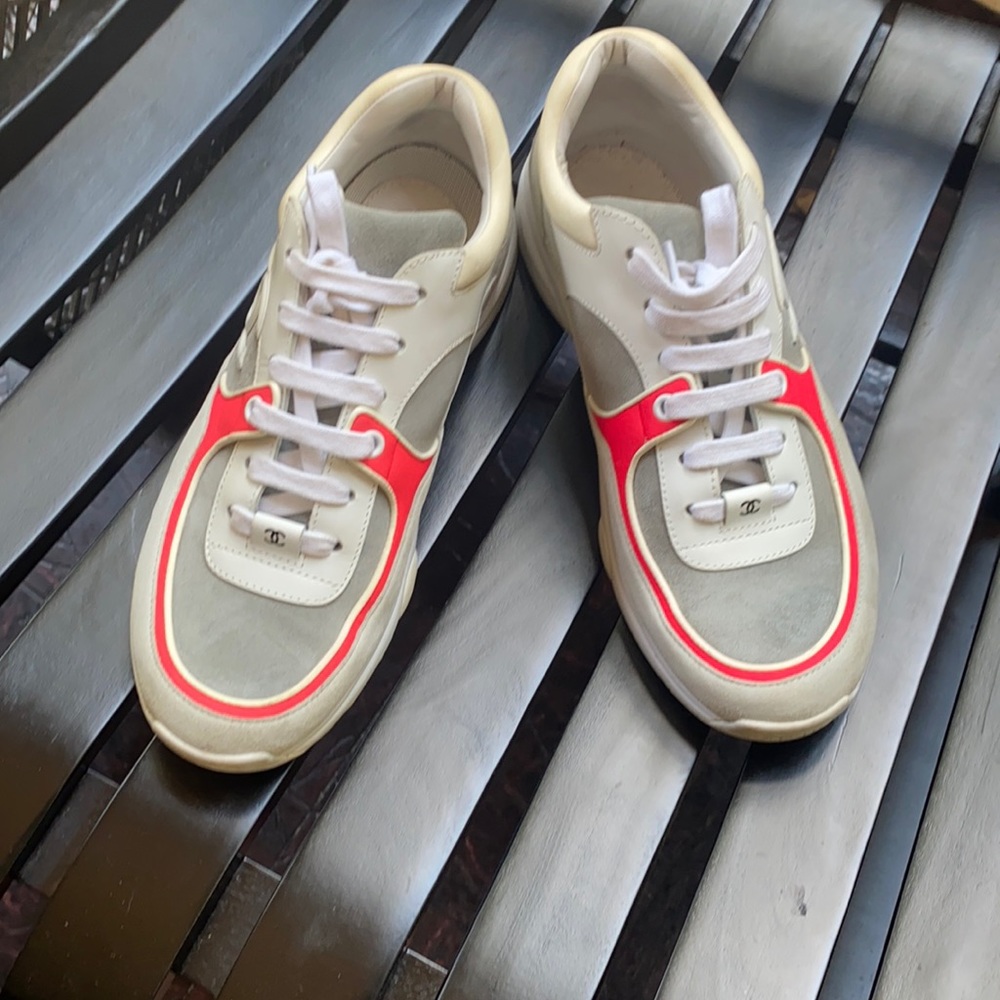 Chanel Sneakers 38.5 Calf Skin